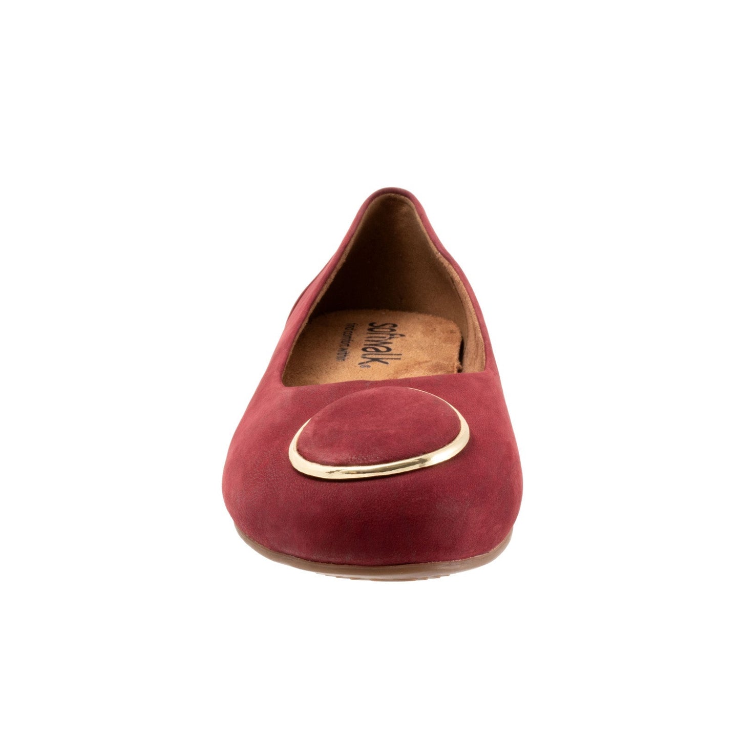 Softwalk Sonoma Halo S2257-662 Womens Burgundy Leather Ballet Flats Shoes