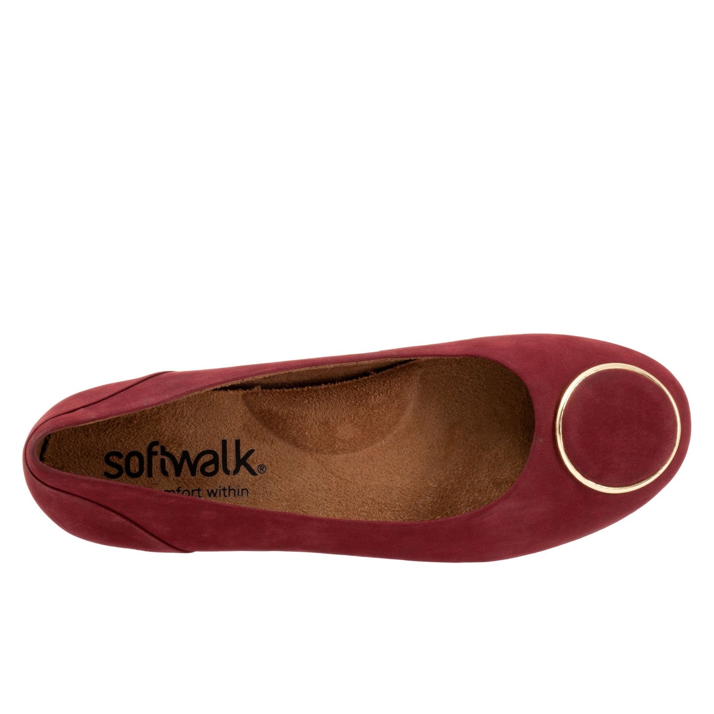 Softwalk Sonoma Halo S2257-662 Womens Burgundy Leather Ballet Flats Shoes