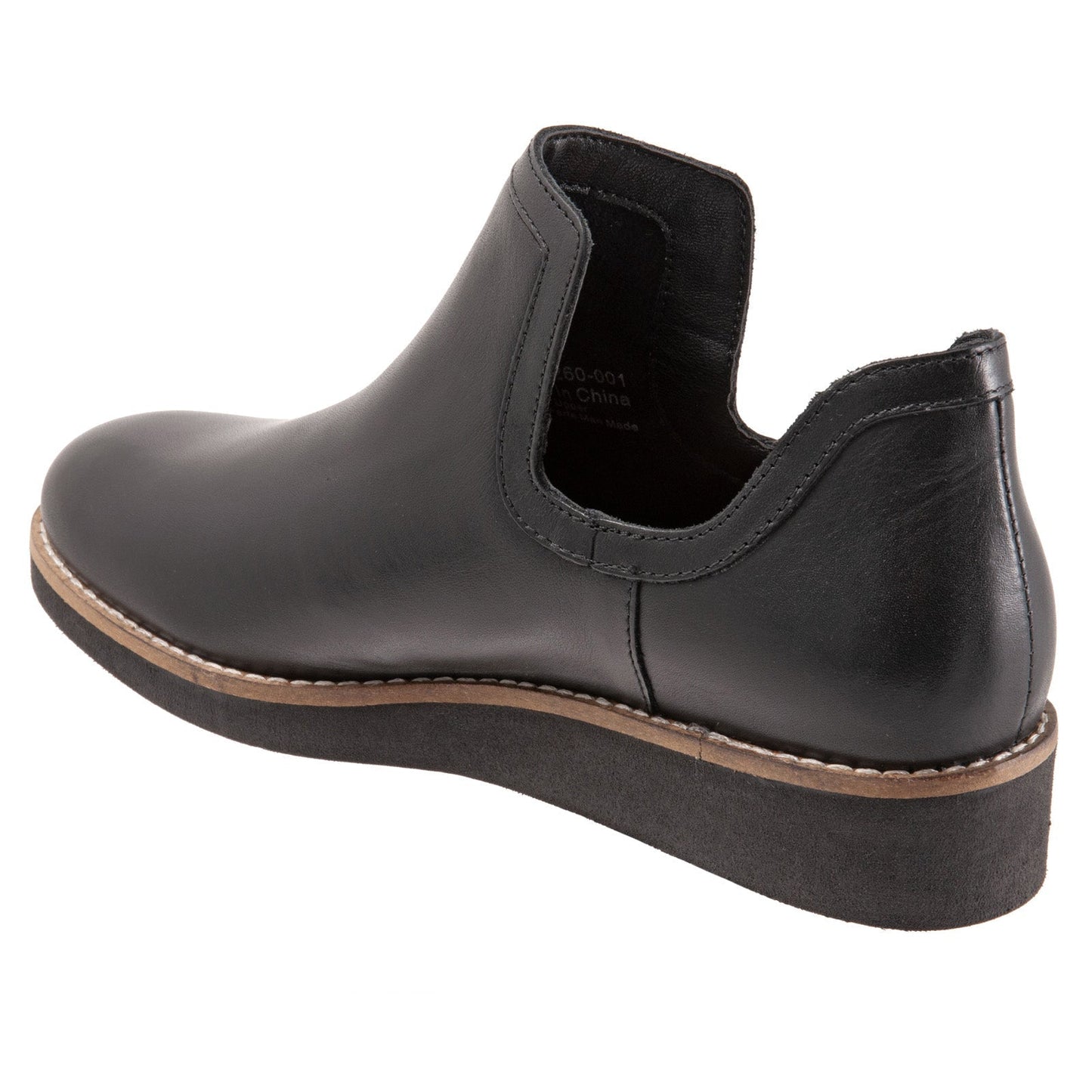 Softwalk Woodbury S2260-001 Womens Black Leather Ankle & Booties Boots