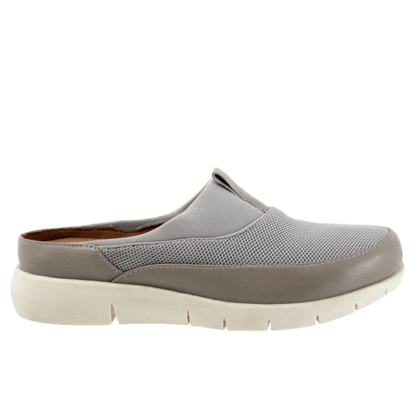 Softwalk Aberdeen Sport S2300-058 Womens Gray Leather Clog Flats Shoes
