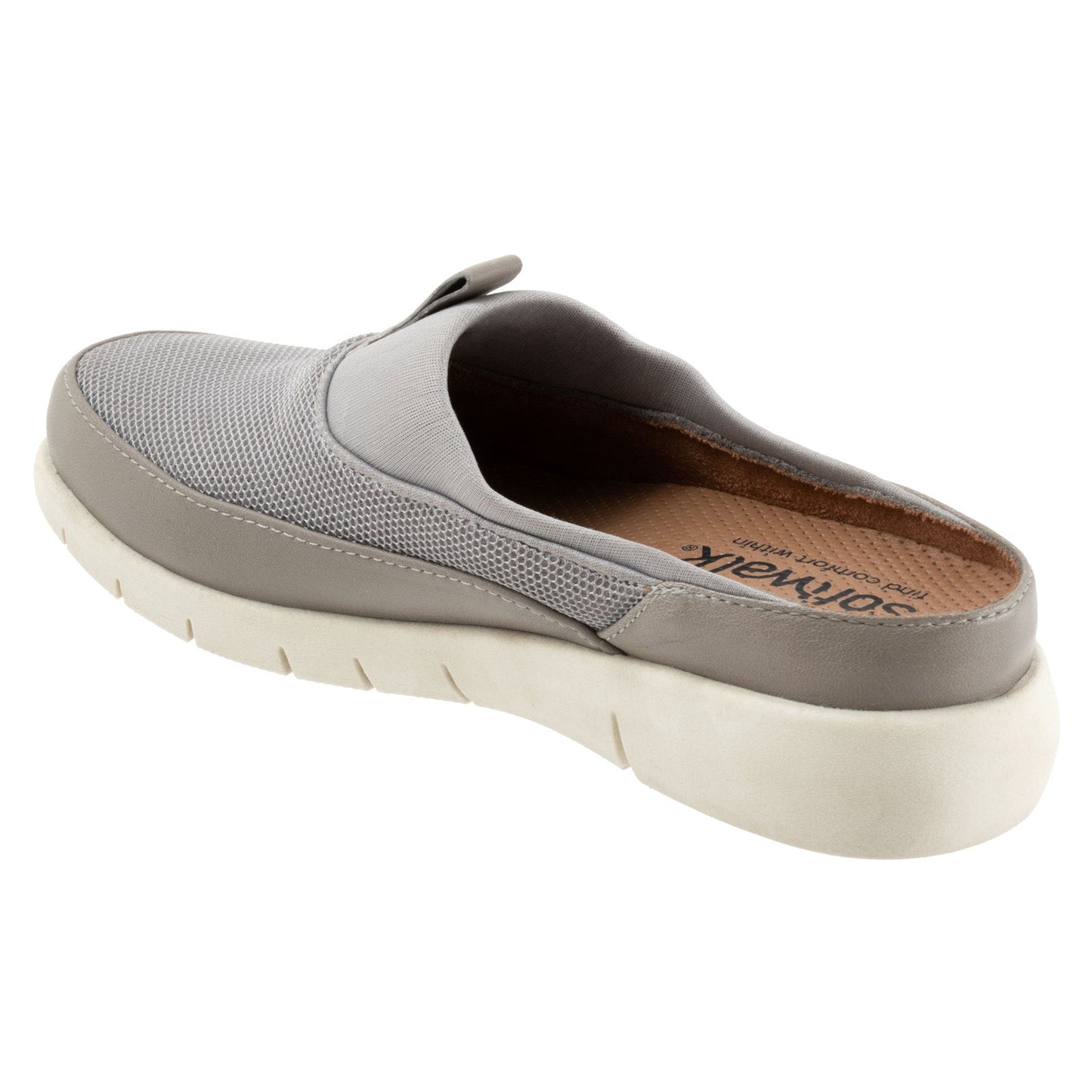 Softwalk Aberdeen Sport S2300-058 Womens Gray Leather Clog Flats Shoes