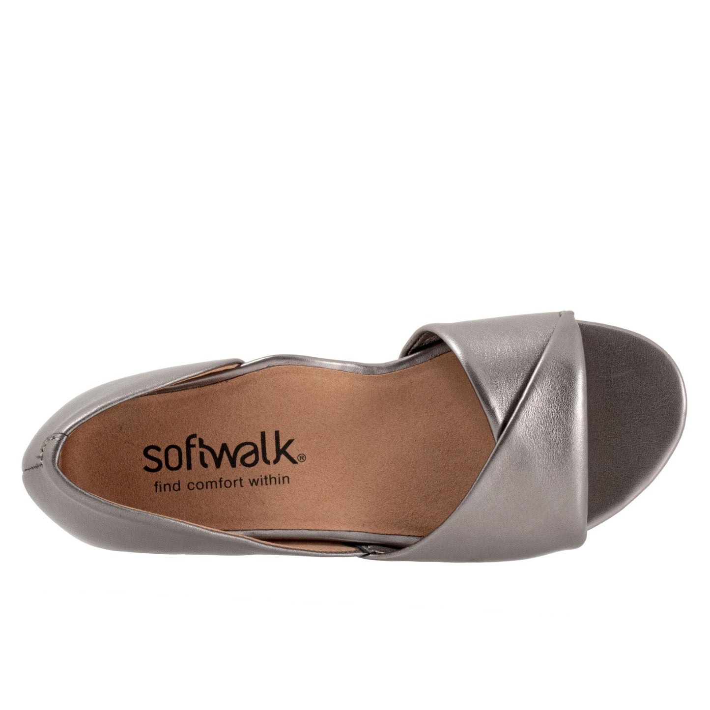 Softwalk Cypress S2307-043 Womens Gray Narrow Leather Loafer Flats Shoes