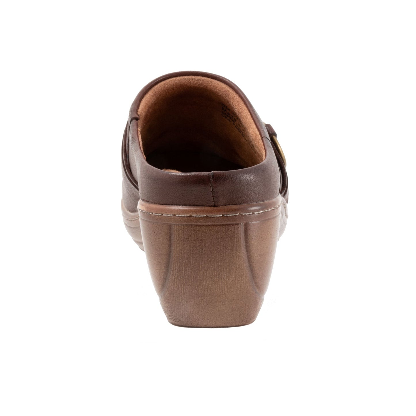 Softwalk Macintyre S2361-200 Womens Brown Leather Slip On Clog Flats Shoes