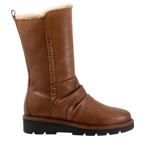 Softwalk Warner S2371-215 Womens Brown Leather Zipper Casual Dress Boots