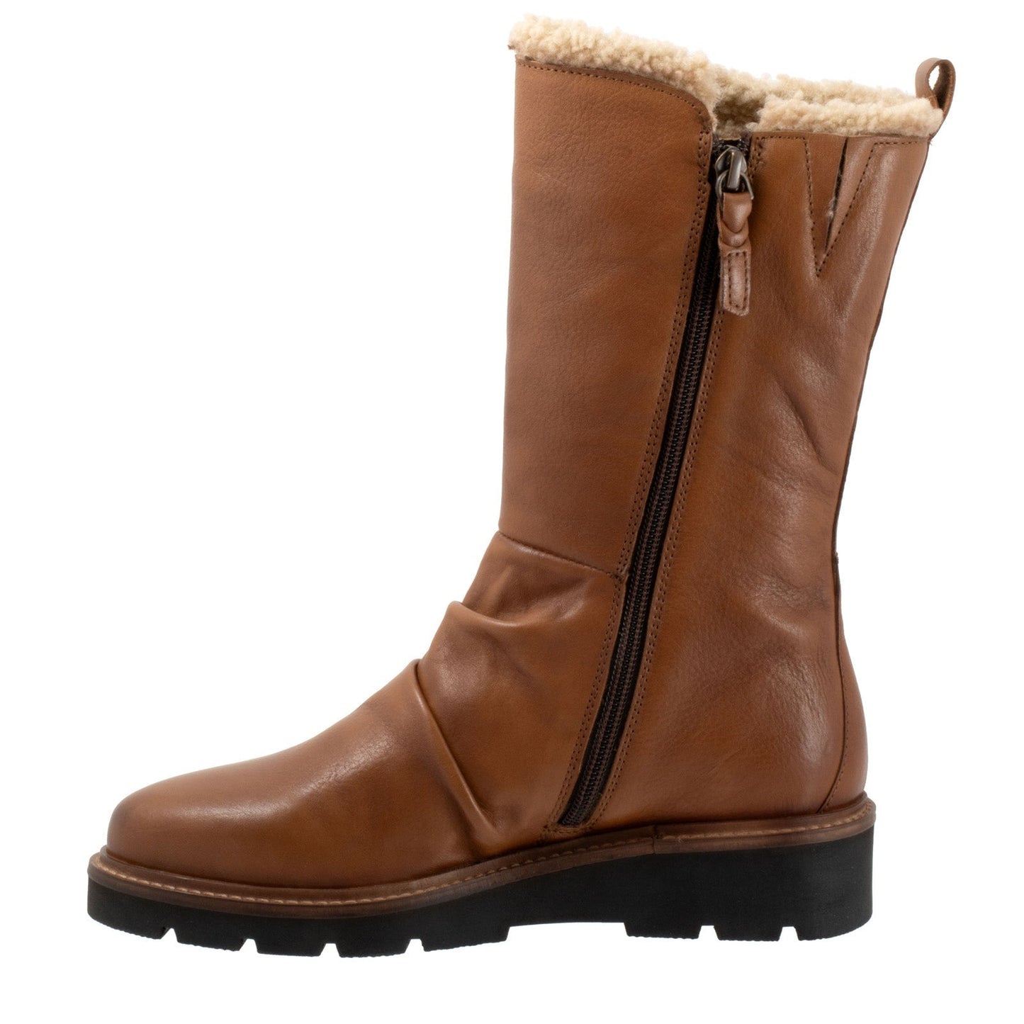 Softwalk Warner S2371-215 Womens Brown Leather Zipper Casual Dress Boots