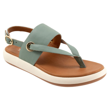Softwalk Joliet S2409-312 Womens Green Leather Strap Sandals Shoes