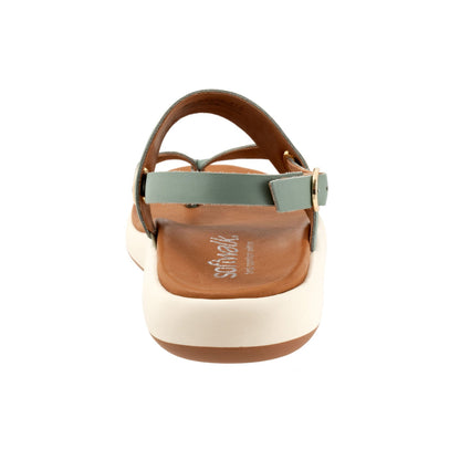 Softwalk Joliet S2409-312 Womens Green Leather Strap Sandals Shoes