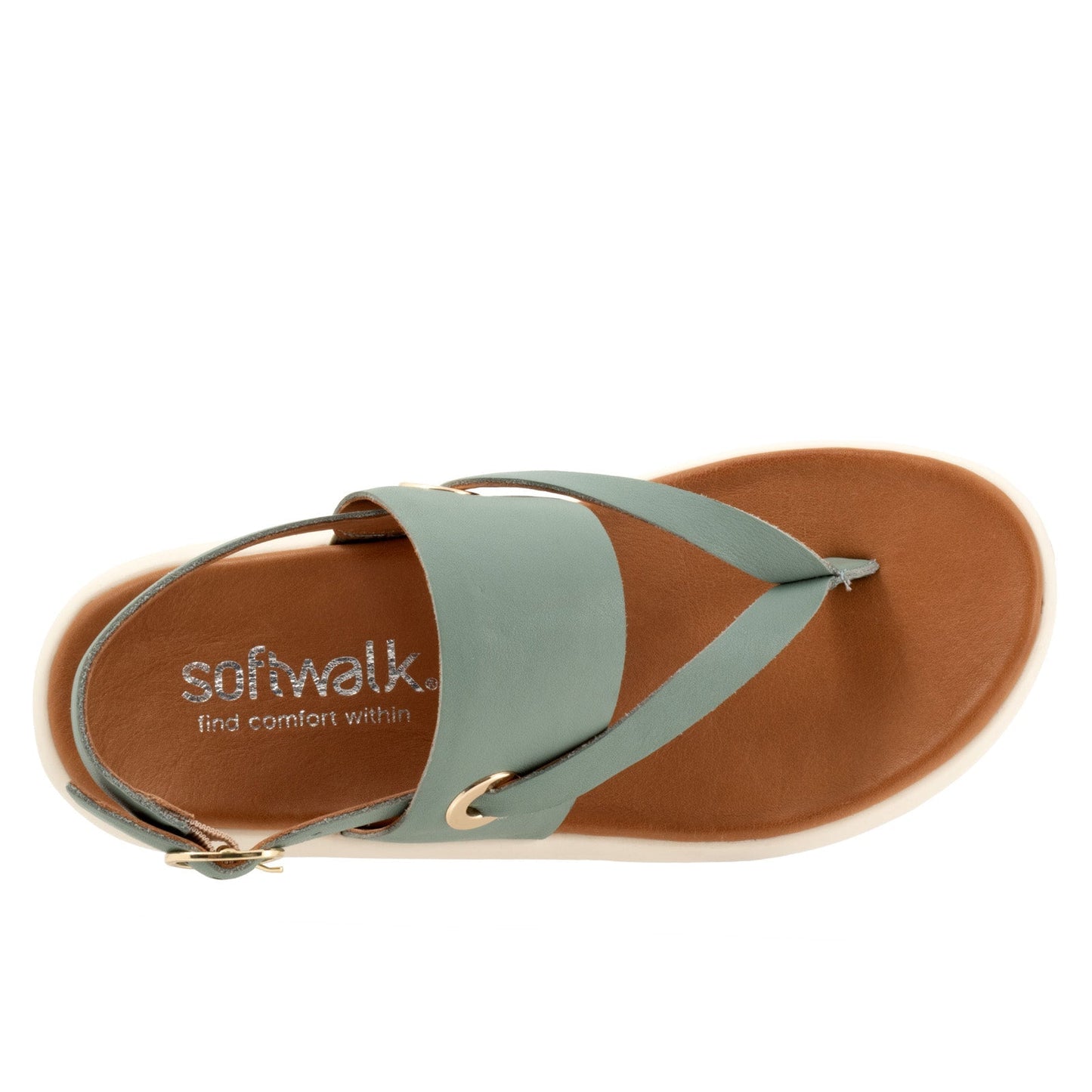 Softwalk Joliet S2409-312 Womens Green Leather Strap Sandals Shoes