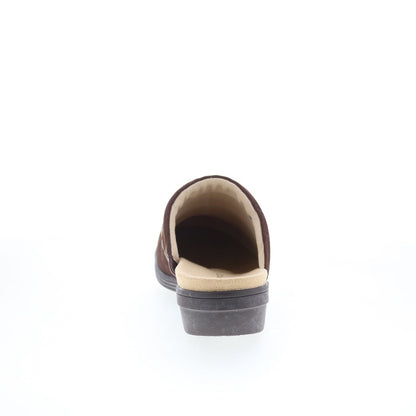Spenco Topanga Clog SP1097FFR Womens Brown Suede Slip On Clog Flats Shoes