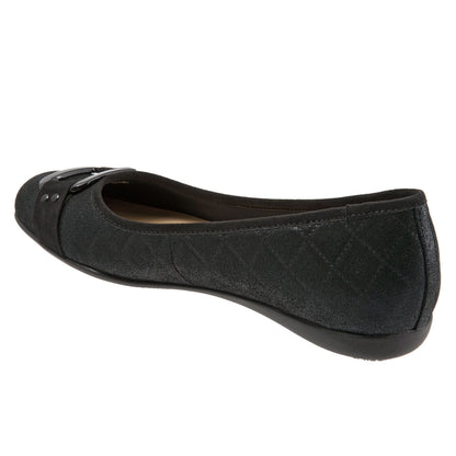Trotters Sizzle Sign T1251-015 Womens Black Narrow Ballet Flats Shoes