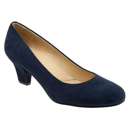 Trotters Penelope T1355-405 Womens Blue Narrow Leather Pumps Heels Shoes