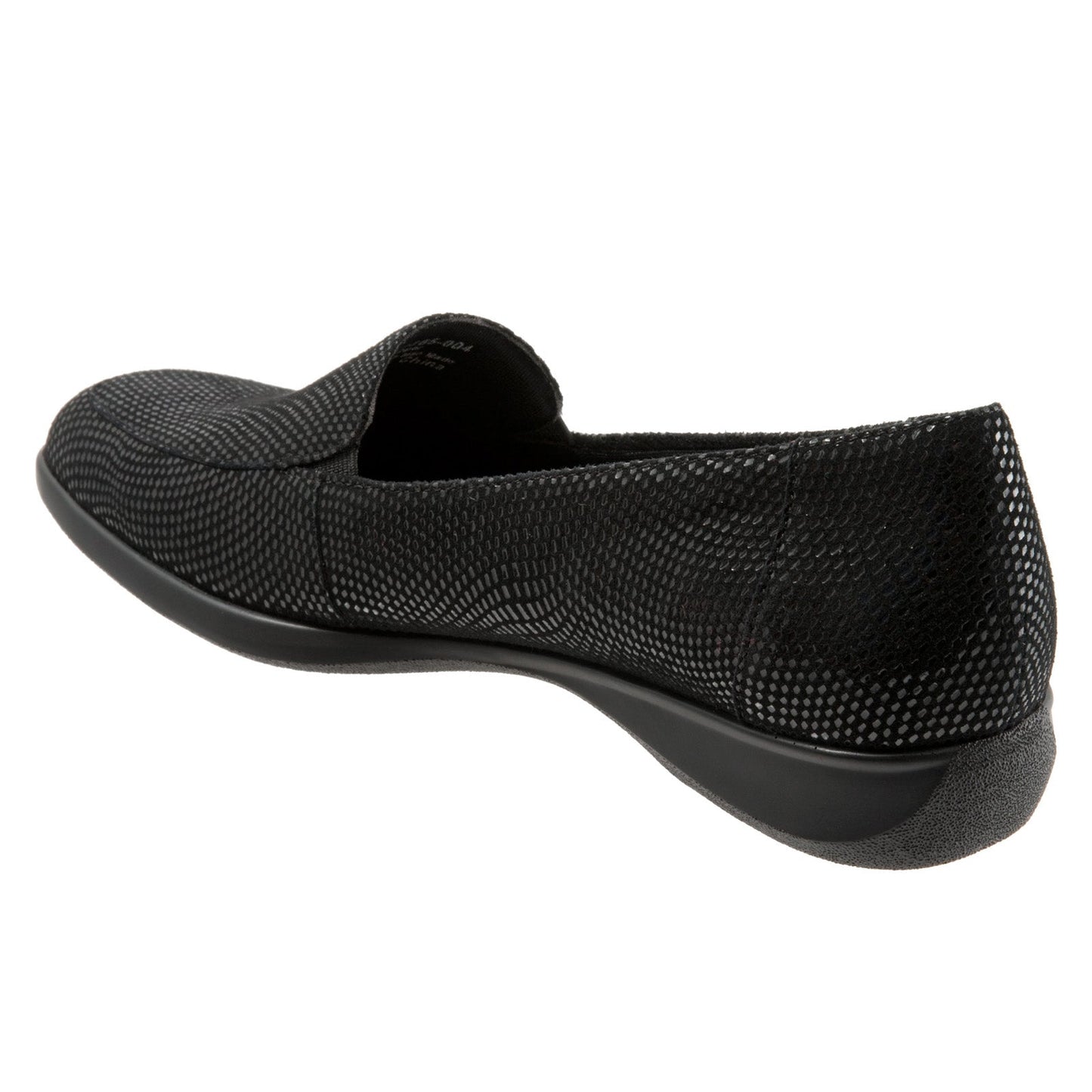 Trotters Jenn Mini T1365-004 Womens Black Narrow Leather Loafer Flats Shoes