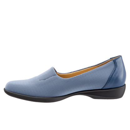Trotters Jake T1464-433 Womens Blue Extra Wide Mesh Loafer Flats Shoes