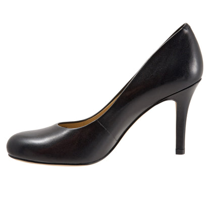Trotters Gigi T1505-001 Womens Black Narrow Leather Pumps Heels Shoes