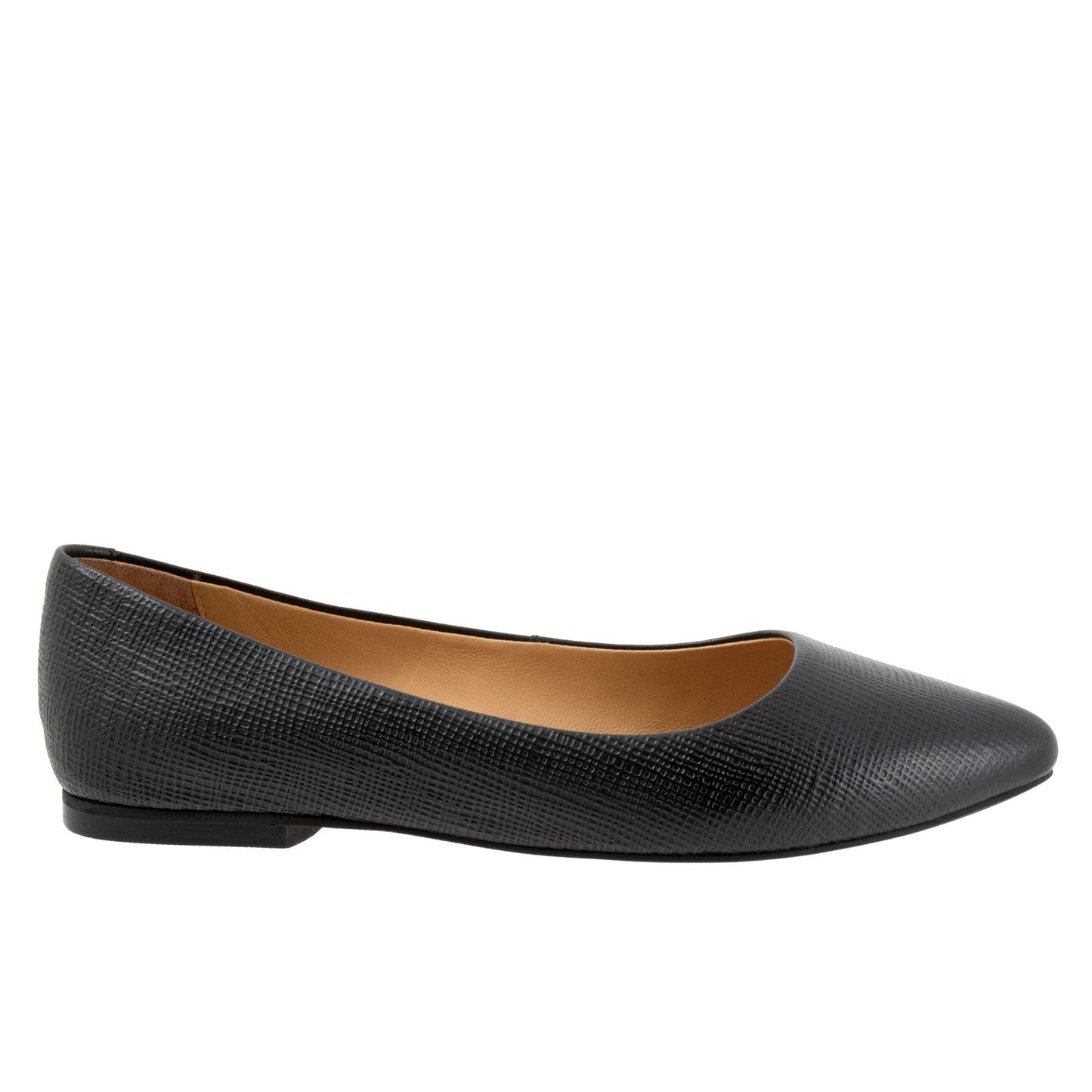 Trotters Estee T1556-057 Womens Black Leather Slip On Loafer Flats Shoes