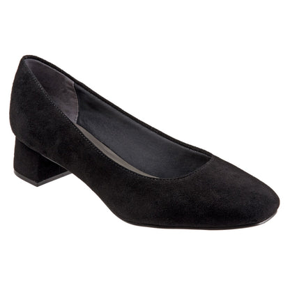 Trotters Lola T1561-003 Womens Black Extra Narrow Suede Pumps Heels Shoes