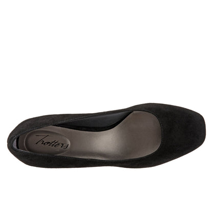 Trotters Lola T1561-003 Womens Black Extra Narrow Suede Pumps Heels Shoes