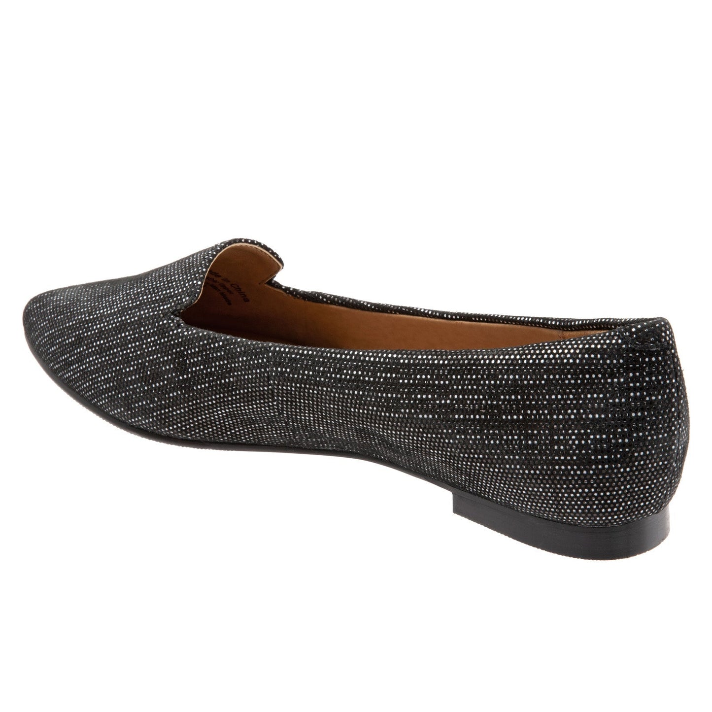 Trotters Harlowe T1707-010 Womens Black Leather Slip On Loafer Flats Shoes