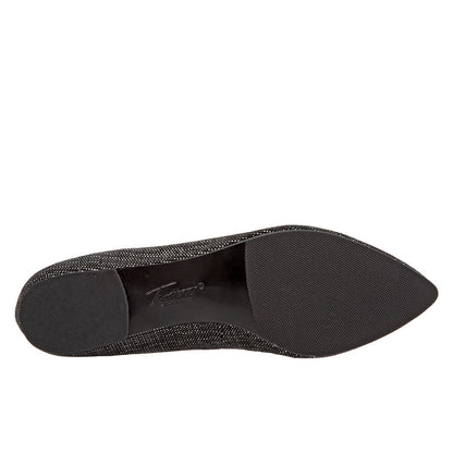 Trotters Harlowe T1707-010 Womens Black Leather Slip On Loafer Flats Shoes
