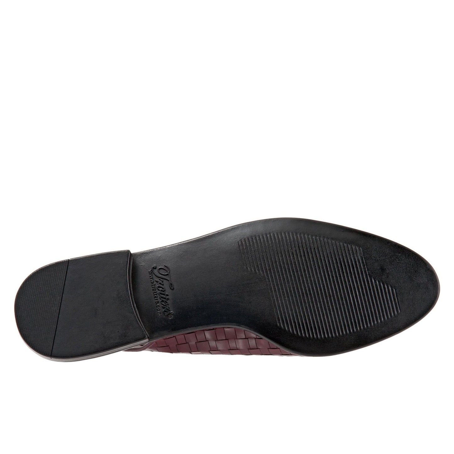 Trotters Lucy T1711-755 Womens Burgundy Leather Slingback Flats Shoes