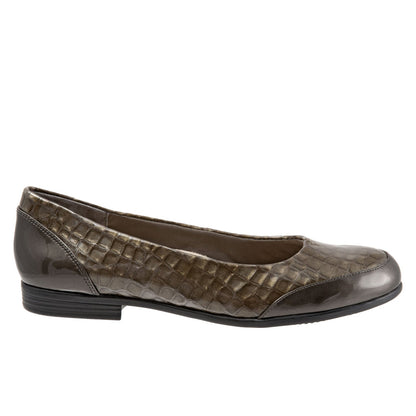 Trotters Arnello T1751-064 Womens Gray Narrow Leather Loafer Flats Shoes