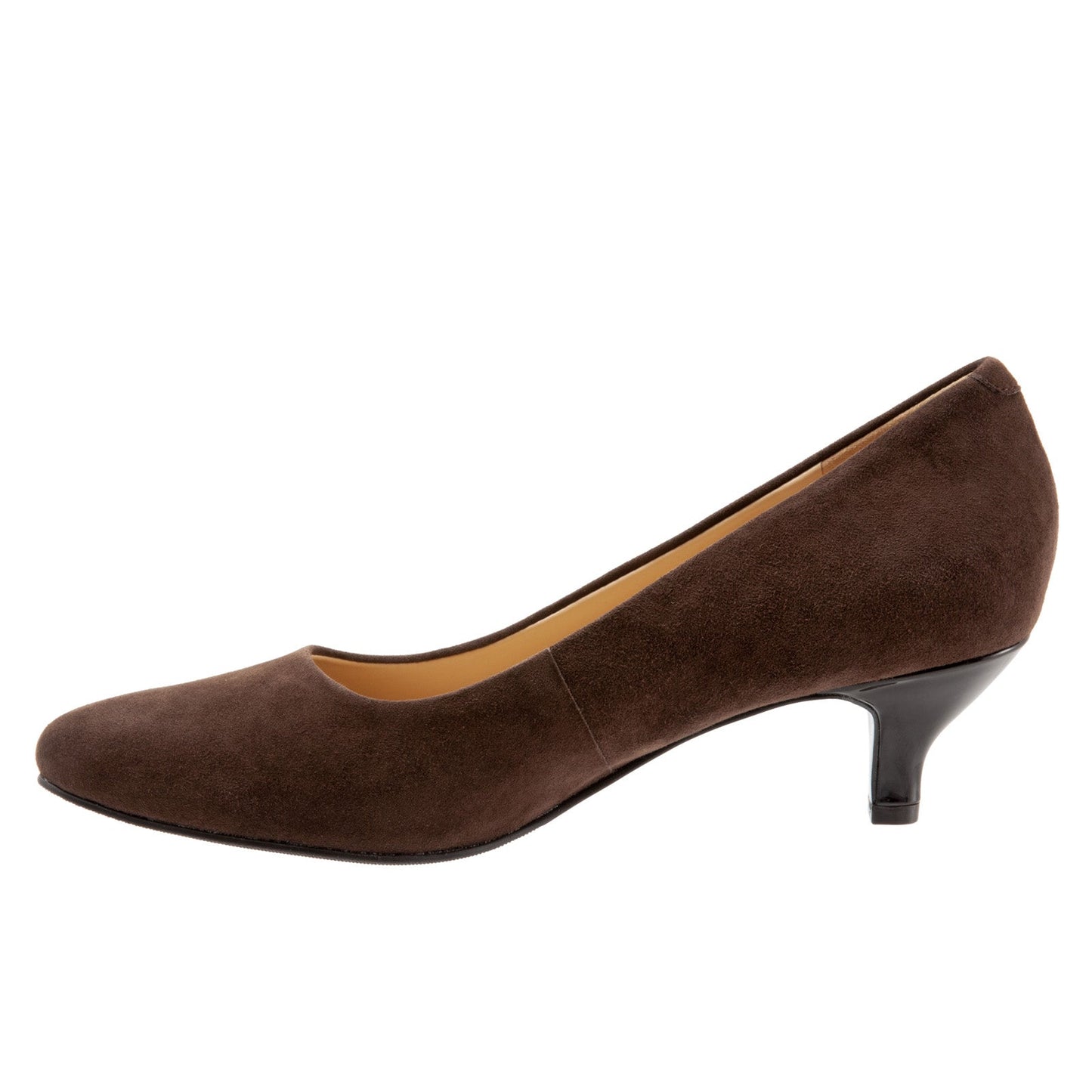 Trotters Kiera T1805-203 Womens Brown Narrow Suede Slip On Pumps Heels Shoes