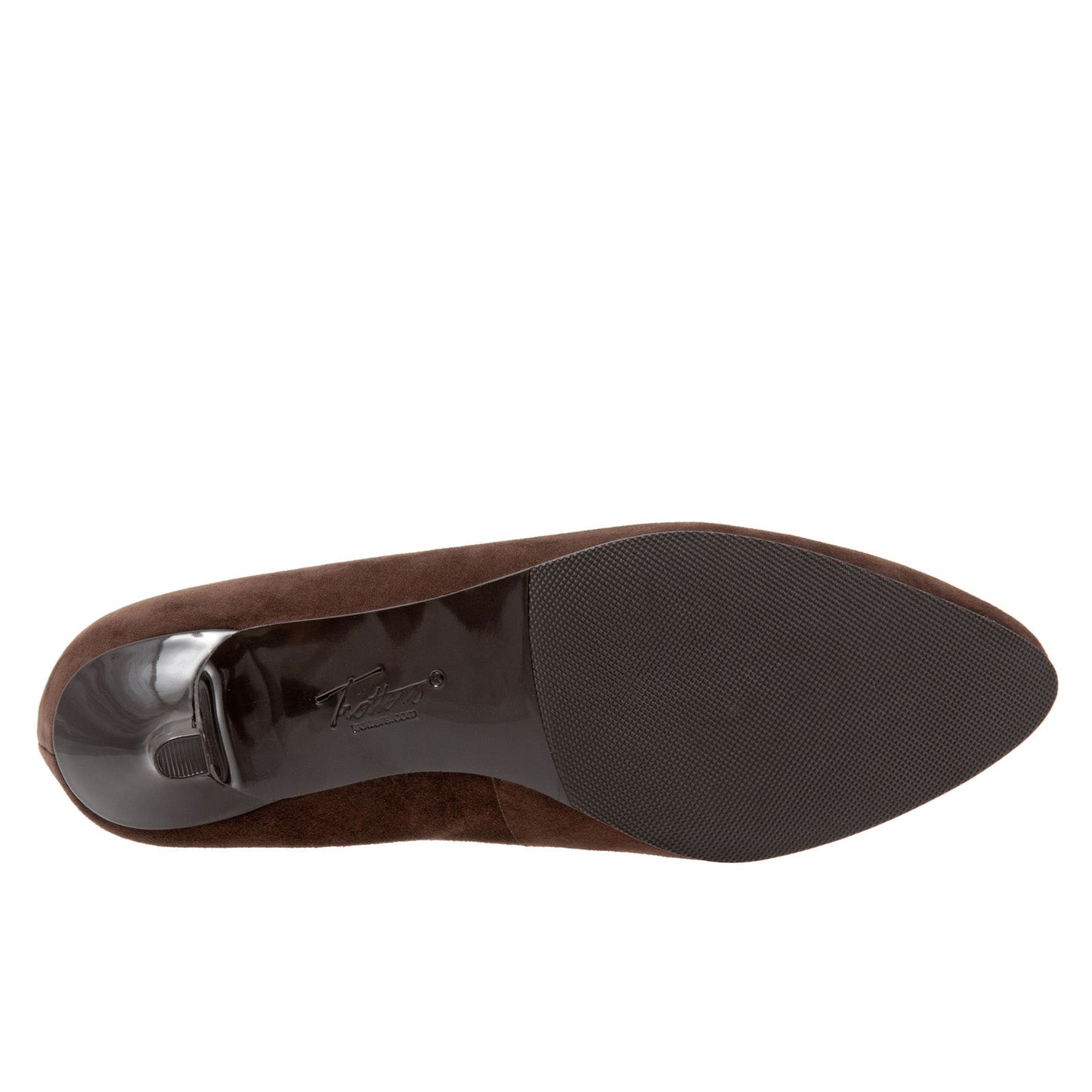 Trotters Kiera T1805-203 Womens Brown Extra Wide Suede Pumps Heels Shoes