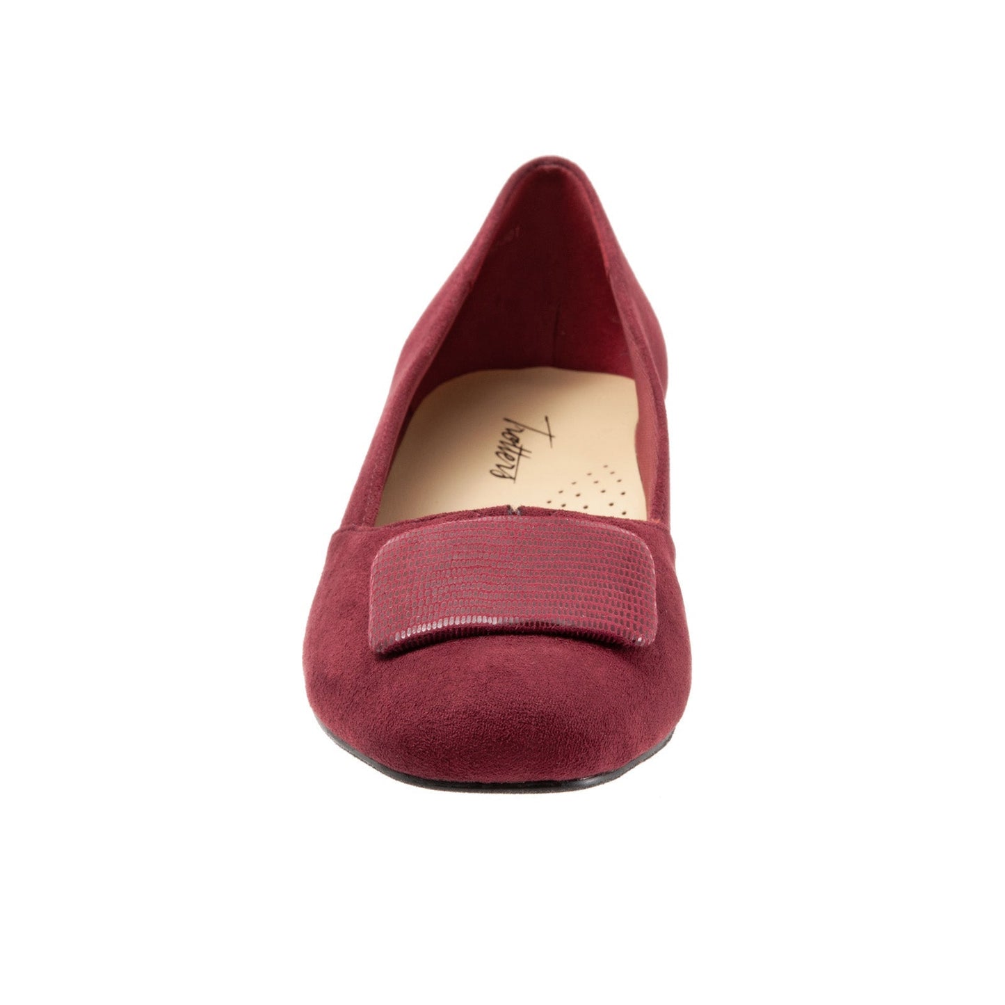 Trotters Delse T1852-601 Womens Red Suede Slip On Pumps Heels Shoes