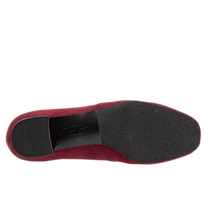 Trotters Delse T1852-601 Womens Red Suede Slip On Pumps Heels Shoes