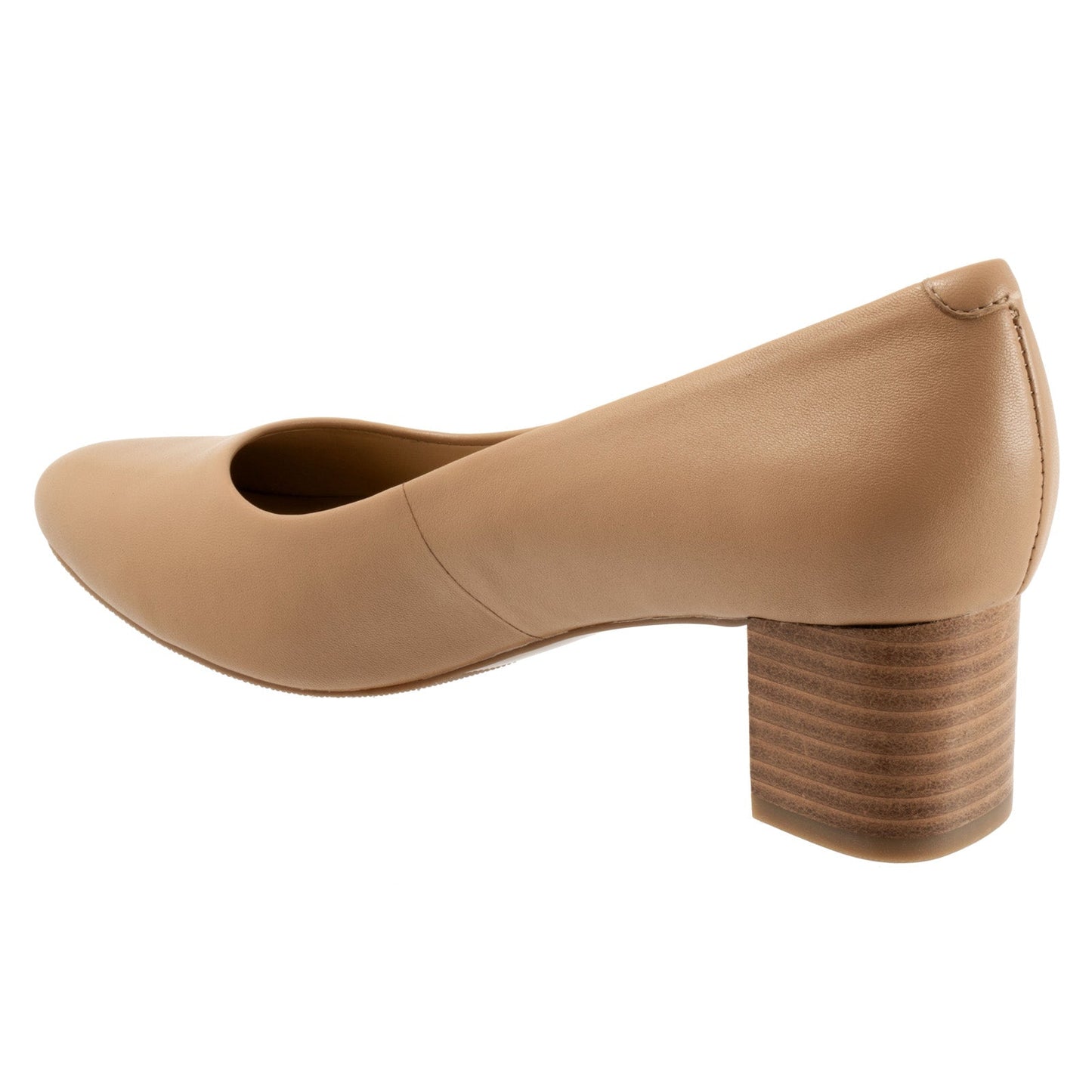 Trotters Kari T1856-145 Womens Beige Leather Slip On Pumps Heels Shoes