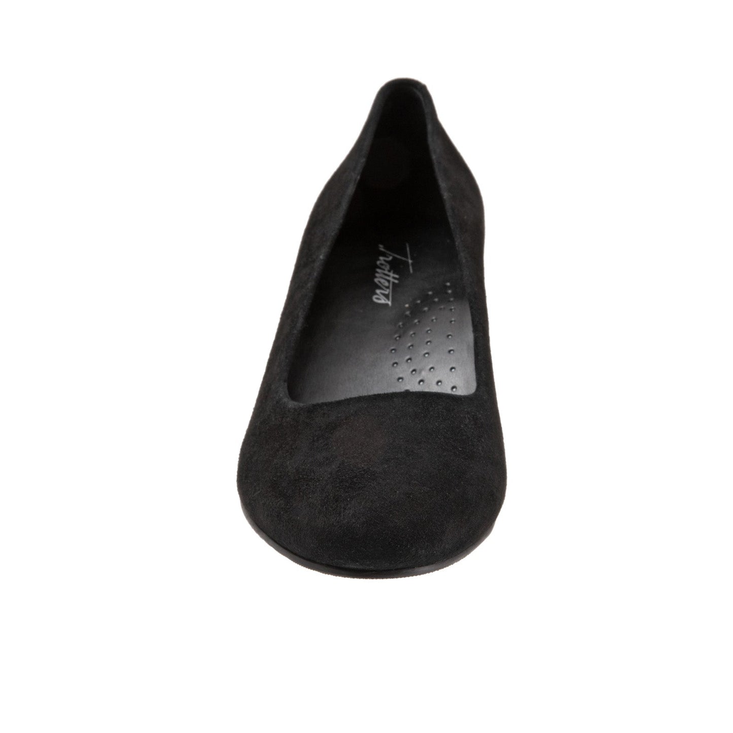 Trotters Fab T1905-003 Womens Black Narrow Suede Slip On Pumps Heels Shoes