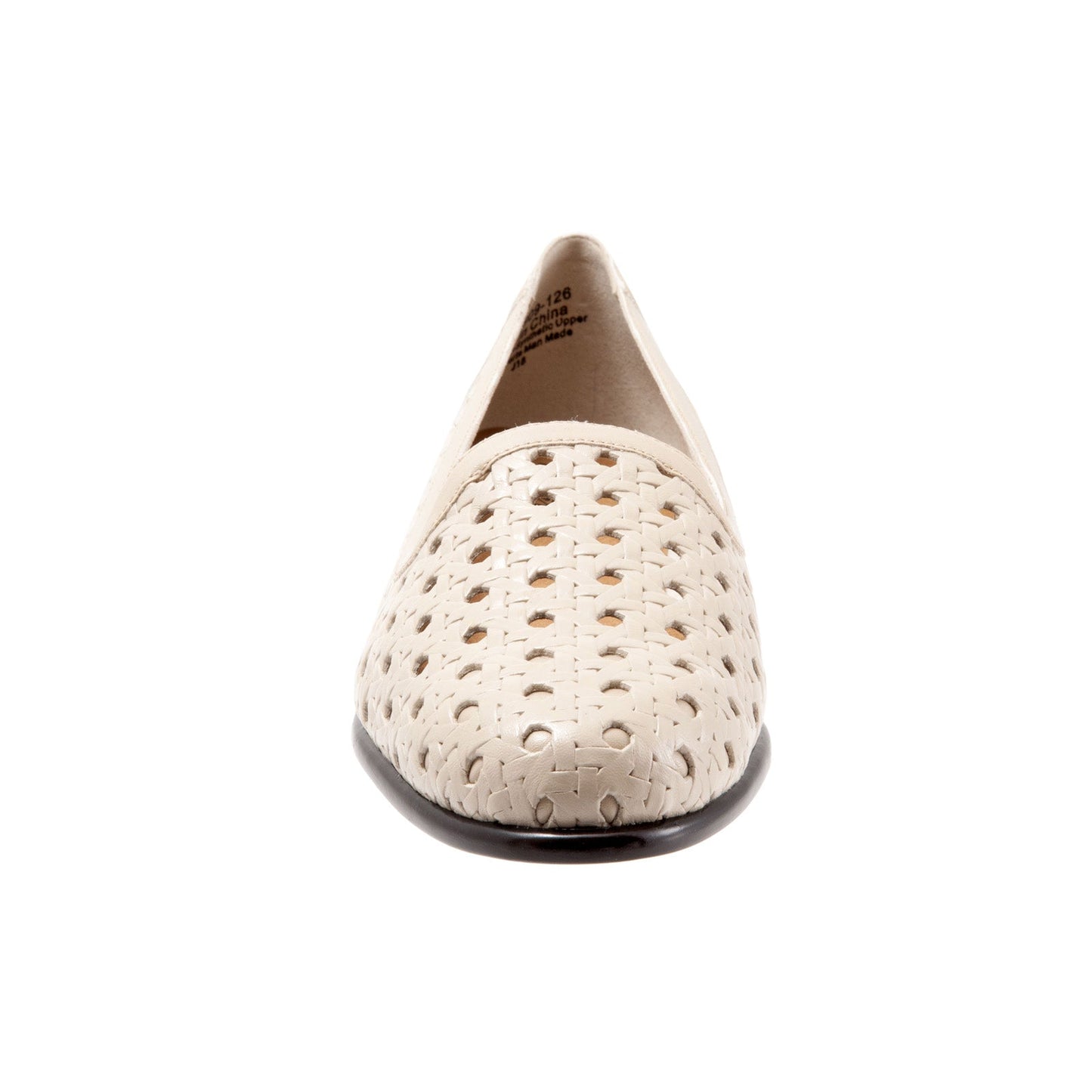 Trotters Liz Open Weave T1909-126 Womens Beige Leather Loafer Flats Shoes
