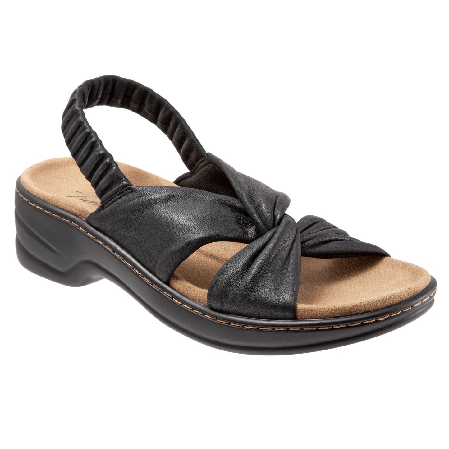 Trotters Nella T1914-001 Womens Black Narrow Slingback Sandals Shoes