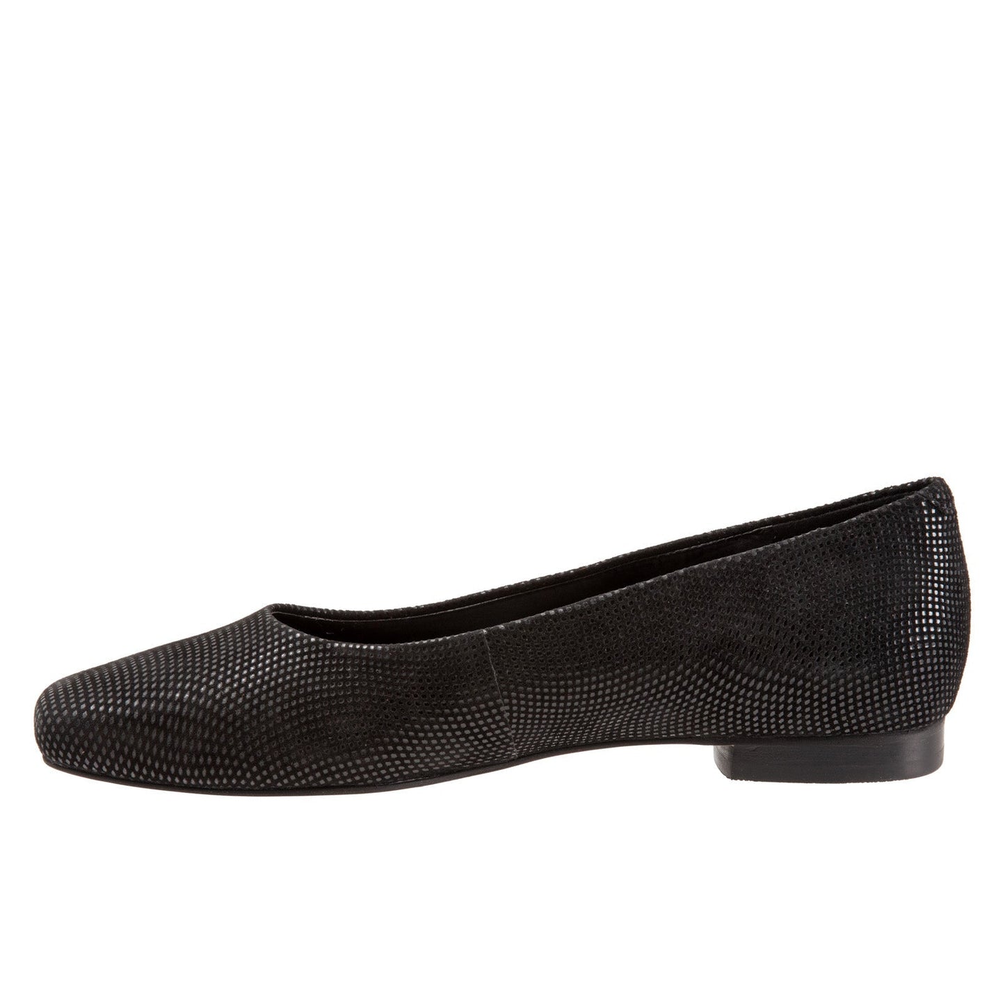 Trotters Honor T2057-004 Womens Black Leather Slip On Ballet Flats Shoes