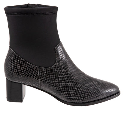 Trotters Kippy T2060-083 Womens Black Leather Ankle & Booties Boots