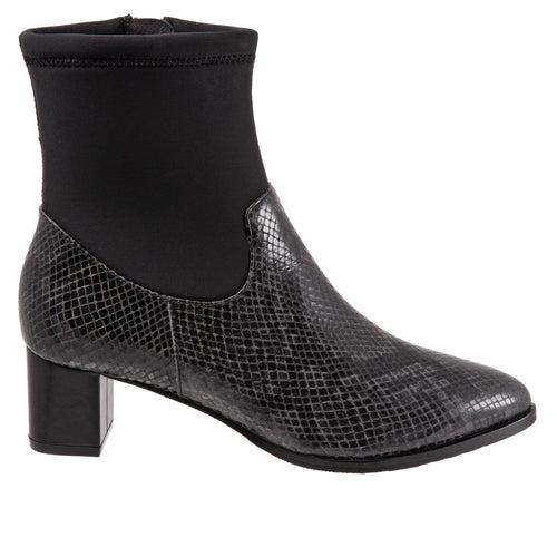 Trotters Kippy T2060-083 Womens Black Leather Ankle & Booties Boots