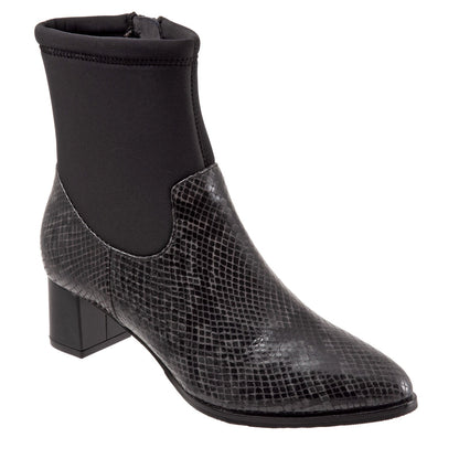 Trotters Kippy T2060-083 Womens Black Leather Ankle & Booties Boots