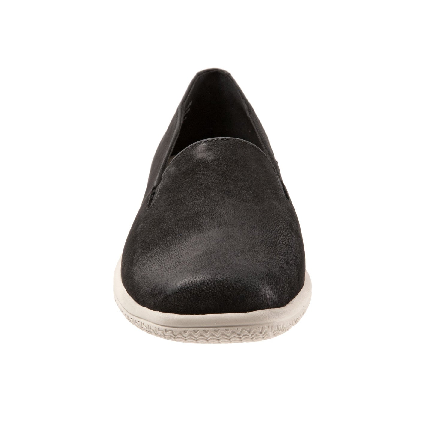 Trotters Universal T2110-036 Womens Black Nubuck Slip On Loafer Flats Shoes