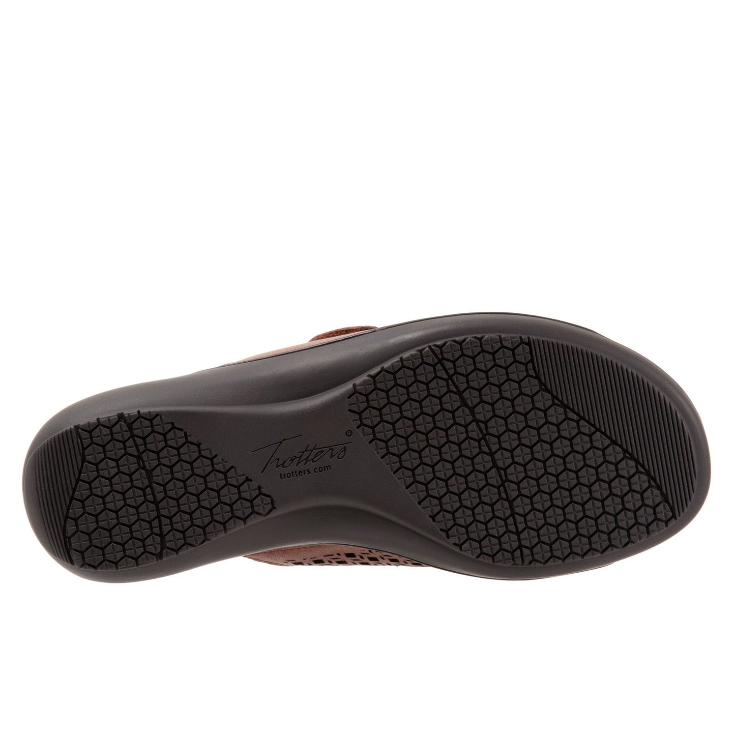 Trotters Ruthie T2113-215 Womens Brown Leather Strap Slides Sandals Shoes