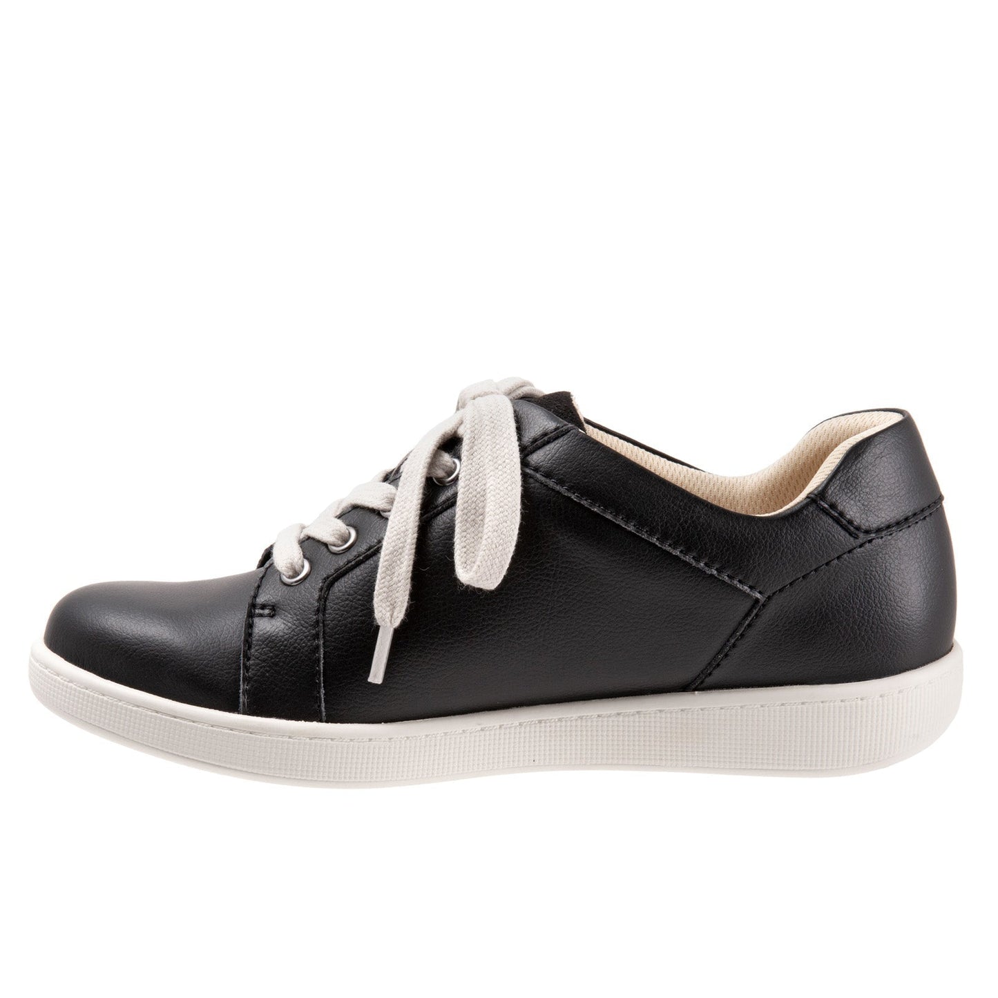 Trotters Adore T2117-001 Womens Black Leather Lace Up Lifestyle Sneakers Shoes