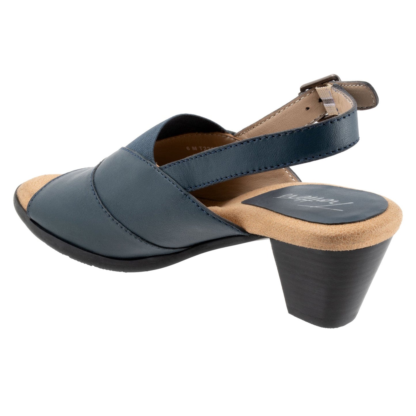 Trotters Mavis T2206-400 Womens Blue Narrow Leather Heeled Sandals Shoes
