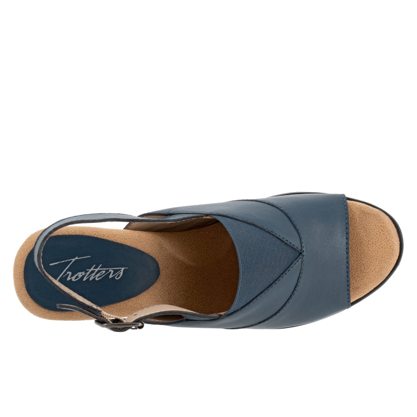 Trotters Mavis T2206-400 Womens Blue Narrow Leather Heeled Sandals Shoes