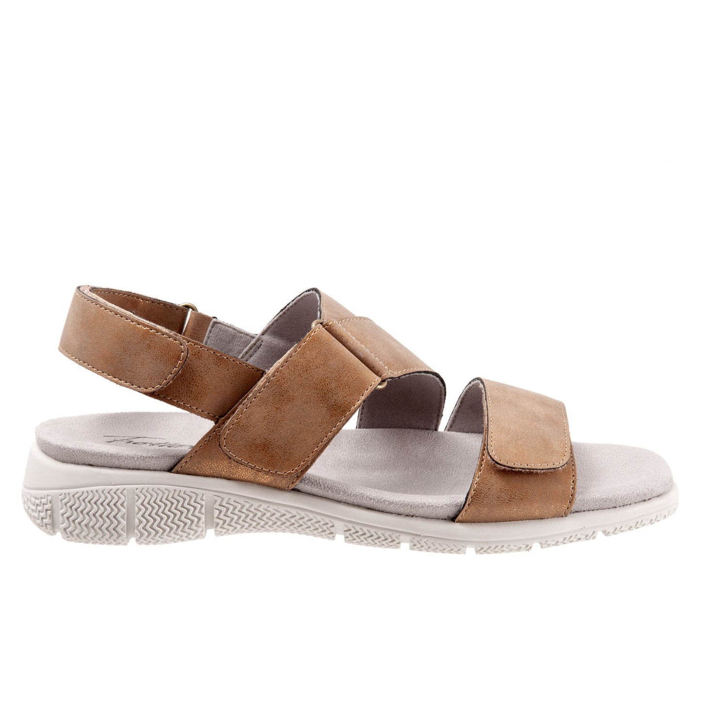 Trotters Tatia T2237-233 Womens Brown Leather Strap Sport Sandals Shoes