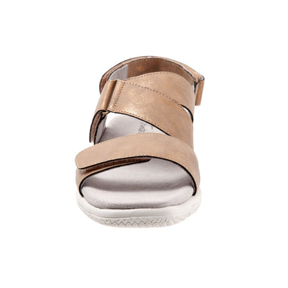 Trotters Tatia T2237-233 Womens Brown Leather Strap Sport Sandals Shoes