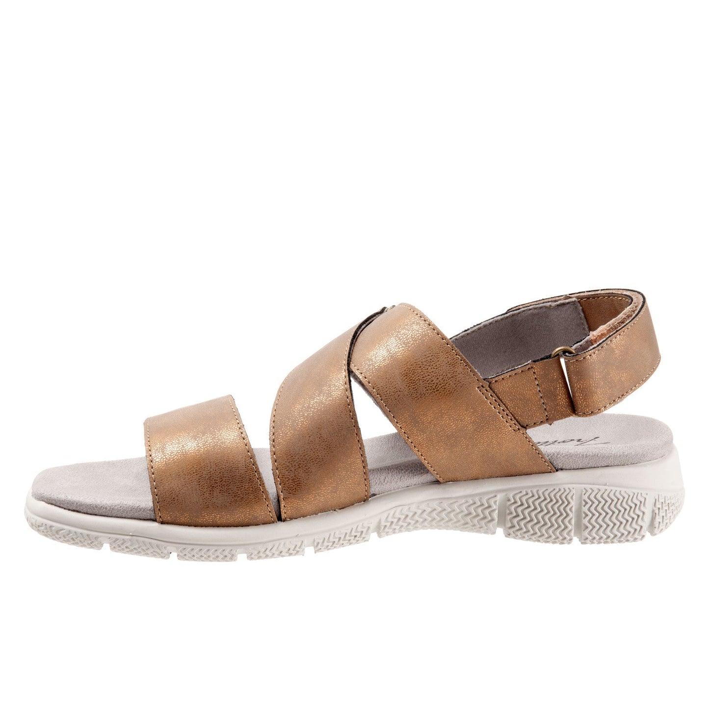 Trotters Tatia T2237-233 Womens Brown Leather Strap Sport Sandals Shoes
