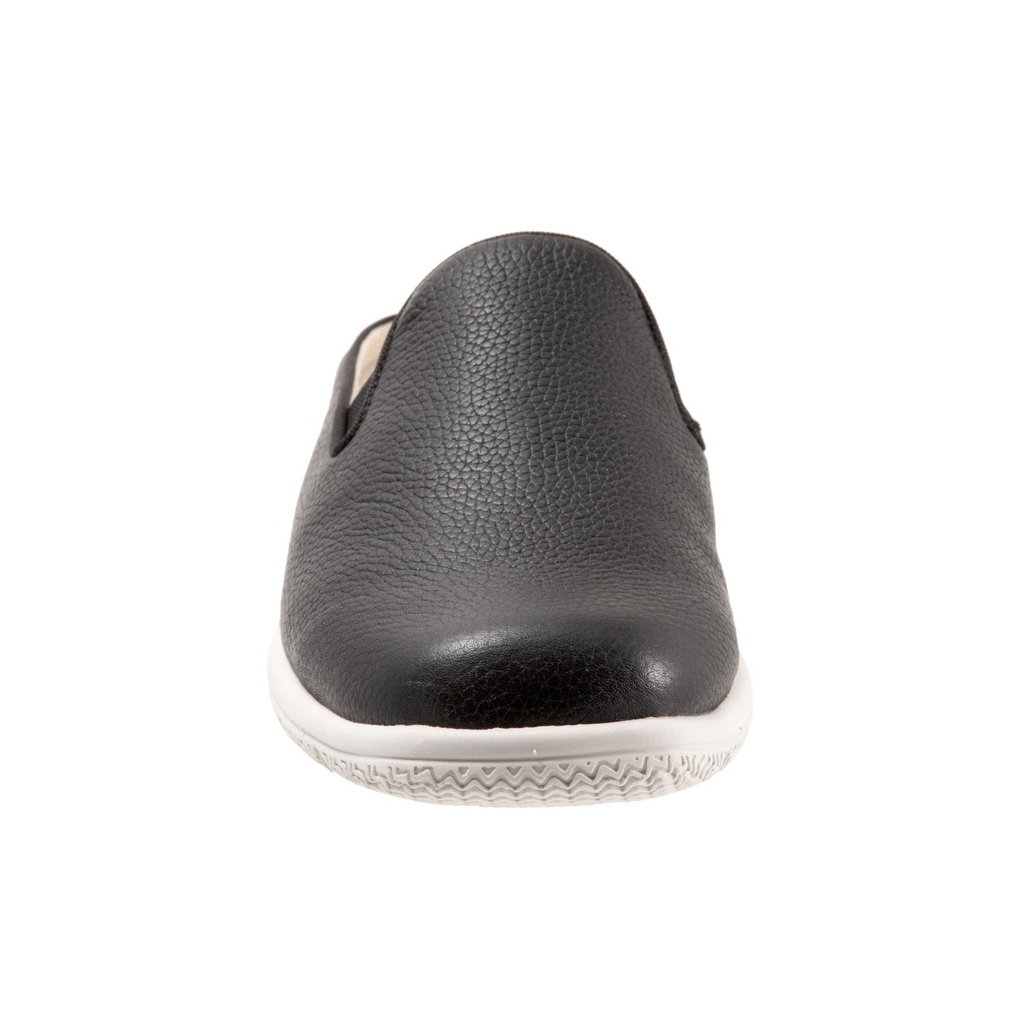 Trotters Uma T2238-001 Womens Black Leather Slip On Mule Flats Shoes