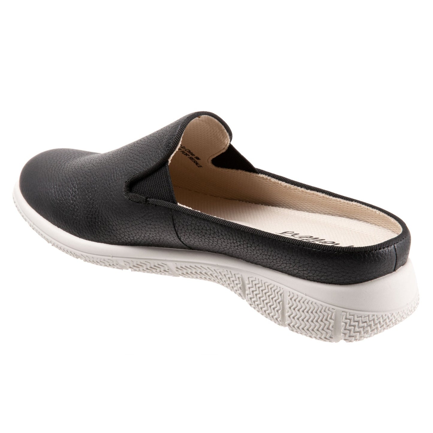 Trotters Uma T2238-001 Womens Black Leather Slip On Mule Flats Shoes
