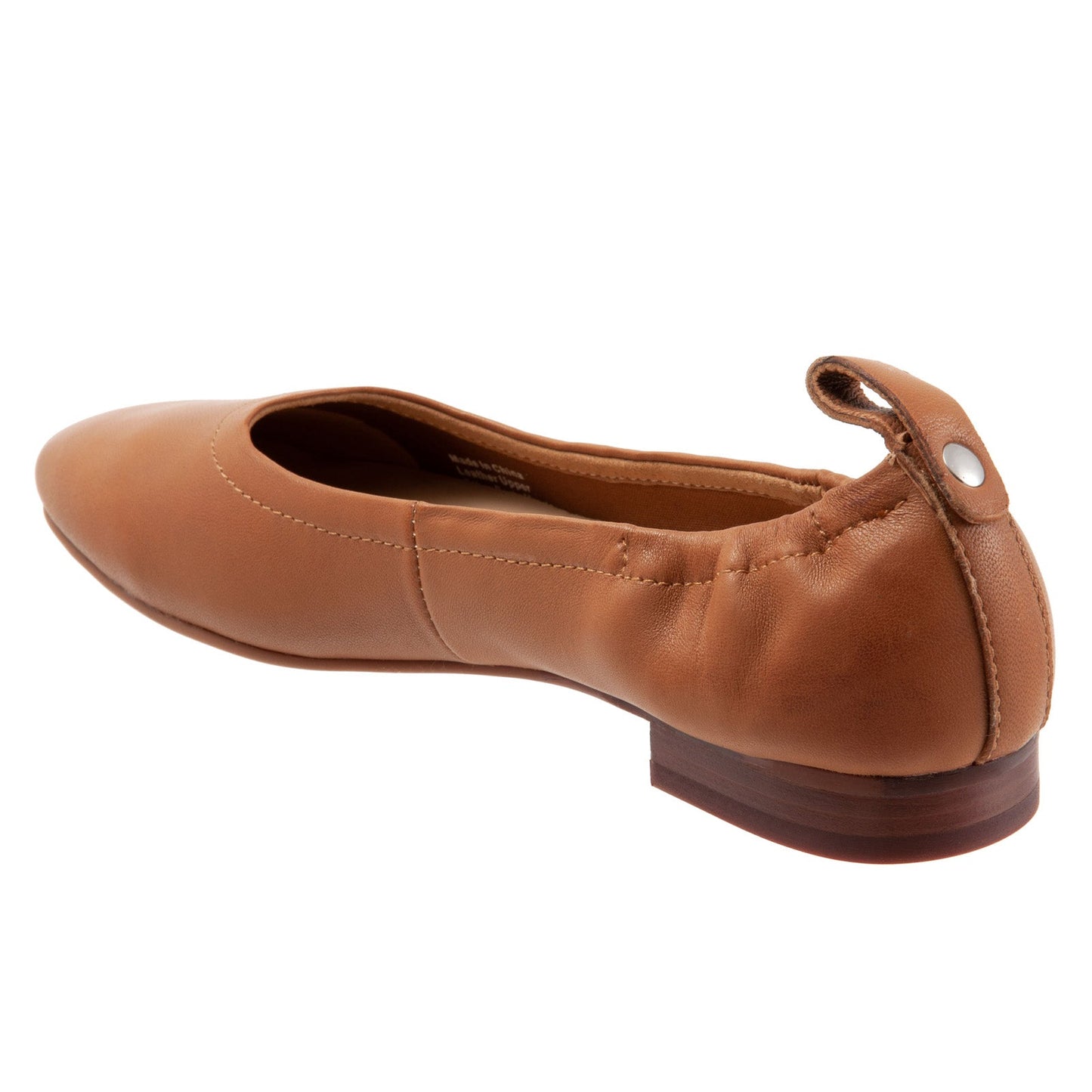 Trotters Gia T2252-215 Womens Brown Wide Leather Slip On Ballet Flats Shoes