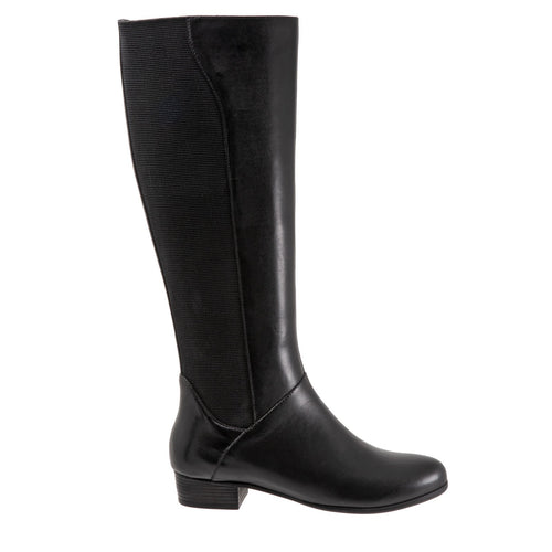 Trotters Misty Wide Shaft T2261-001 Womens Black Leather Knee High Boots