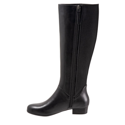 Trotters Misty Wide Shaft T2261-001 Womens Black Leather Knee High Boots